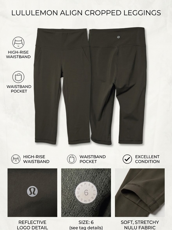 lululemon athletica Pants - lululemon athletica Align Cropped Leggings - Olive